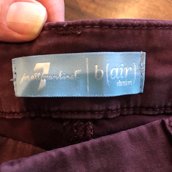 7 for all mankind size 25 b(air) burgundy ankle - Picture 2 of 5